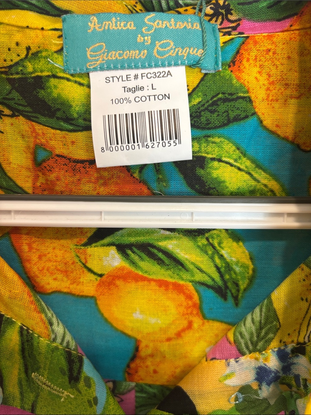 ANTICA SARTORIA MULTICOLORED 4 BUTTON DOWN COTTON DRESS LEMON AND VILLAGE PRINT - Picture 2 of 12